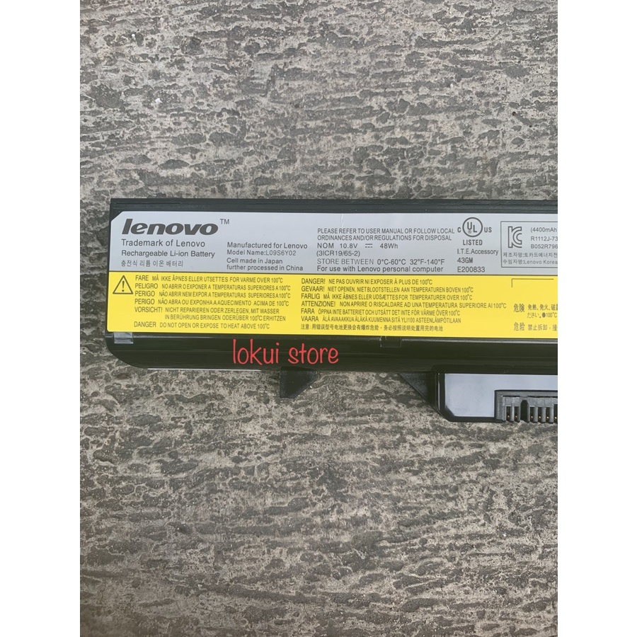 Baterai Original Lenovo B470 B475 Z370 Z570 B570 G465 G560 G460 L08S6Y21 L09S6Y02