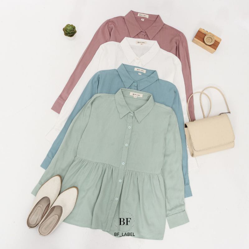 [ TERBARU ] Kemeja Kasual - Baju Fashion Korean Style - Baju Atasan Wanita Tren Korean Style Ghina T