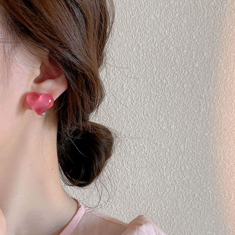 Musim Panas pink Cinta Anting-Anting Wanita Baru Hijau Anting-Anting retro Bunga Anting Mutiara