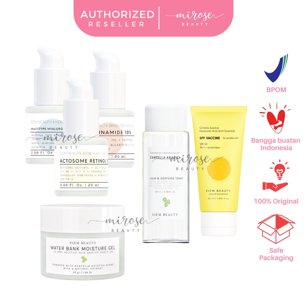 Eiem Beauty Water Bank Moisturizer / Hybrid Sunscreen / Brightening Serum Niacinamide / Acne Anti Aging / Hydration Serum Hyaluronic Acid / Calm Soothing Toner