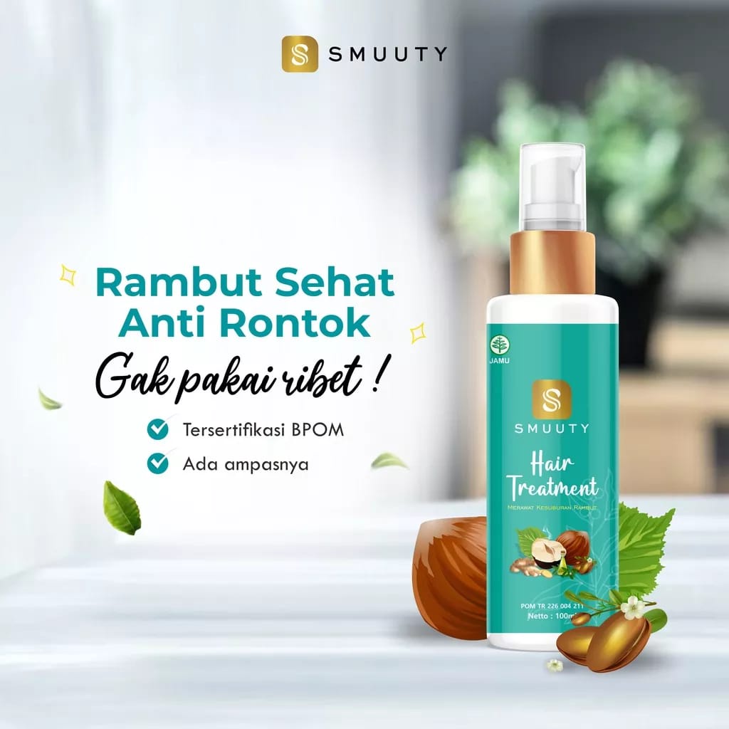 [BONUS PARFUM] Smuuty Hair Treatment Penyubur Rambut Mengatasi Rambut Rontok Menghilangkan Ketombe Penghilang Uban Khusus Pria dan Wanita Terbukti Ampuh Cepat Atasi Masalah Rambut