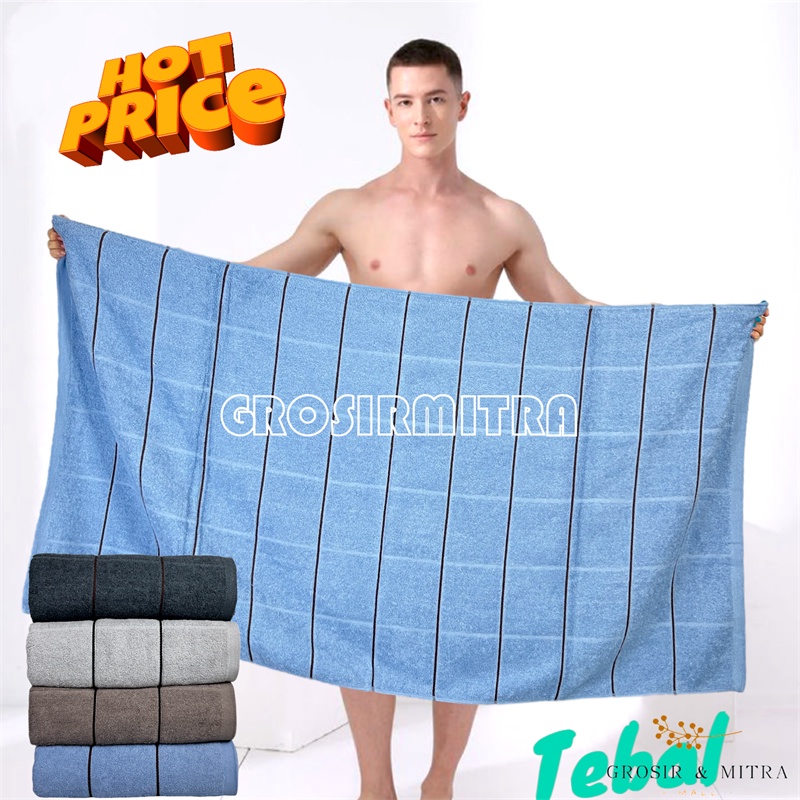 handuk mandi dewasa / handuk Katun / handuk mandi / handuk Couple / kamar mandi Garis Kotak