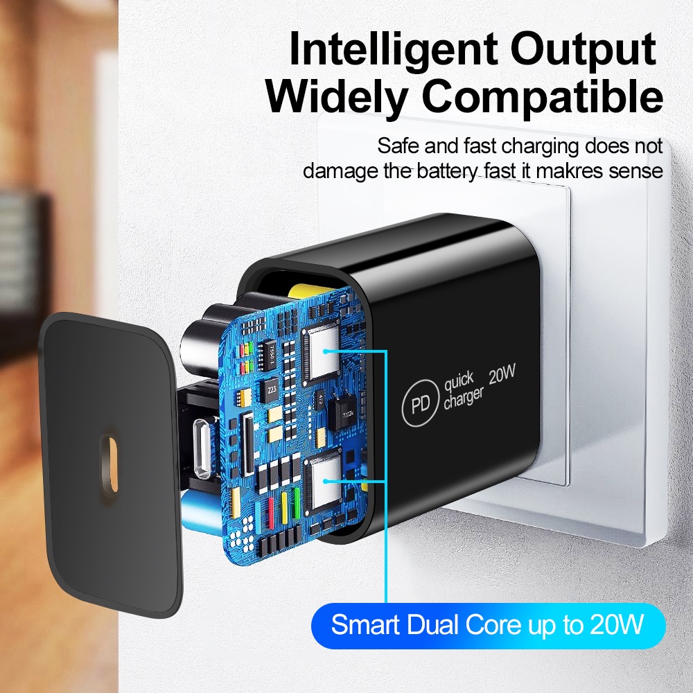 Pd Fast Charging 20W Travel Head 20W PD Charger Handphone Kepala Pengisian Cepat PD Adaptor Dinding Untuk i-Phone Tipe C