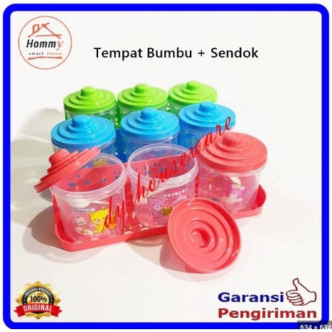 Tempat Bumbu / Toples Plastik Bumbu Dapur / Tempat Bumbu 4in1