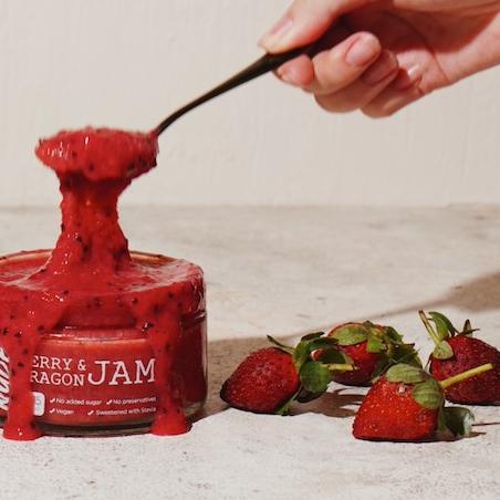 

☪ NUDE Berry & Dragon Jam Sugar Free Strawberry (Selai) Keto Friendly / Diet,Vegan, Gluten Free Spread ✲