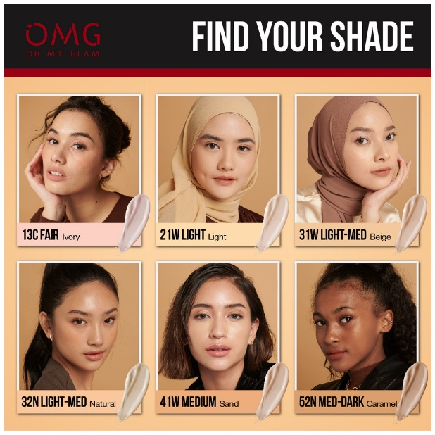 OMG Oh My Glam Coverlast Liquid Foundation SPF 20 PA++ 25ml - Alas Bedakk