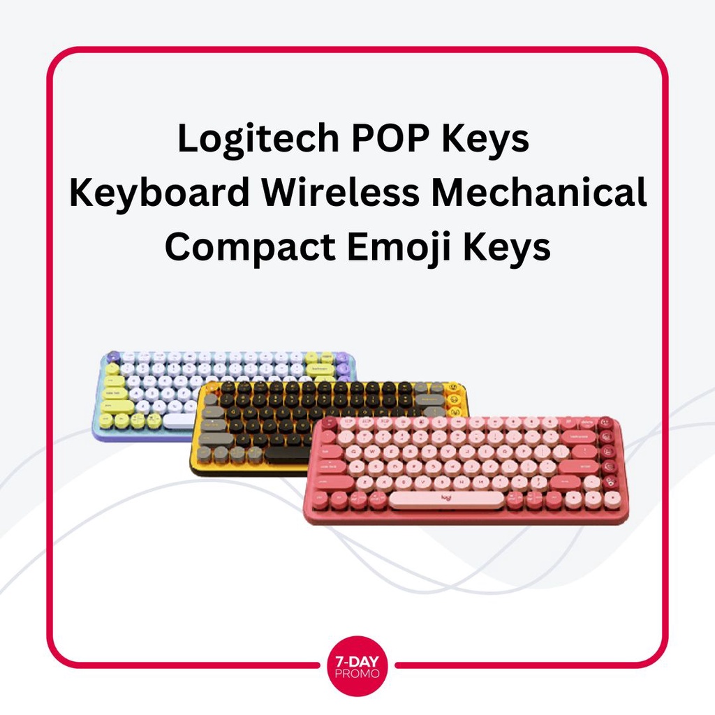 Logitech POP Keys Keyboard Wireless Mechanical Compact Emoji Keys