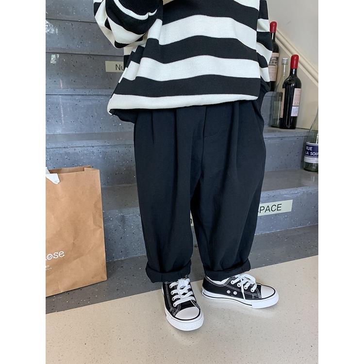 Celana longgar anak pria wanita american drill