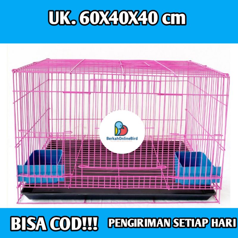 SANGKAR KOTAK KUCING BURUNG KELINCI KANDANG UMBARAN UKURAN 60X40X40 LEBAR WARNA WARNI KANDANG  BESI