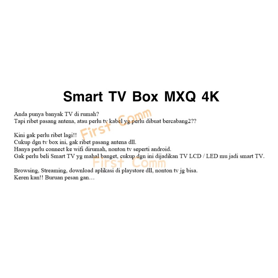 Android TV Box MXQ PRO 5G 4K Ultra HD Smart TV Box Media Player / STB Android TV MXQ PRO 5G / STB DIGITAL INTERNET MXQ PRO 5G