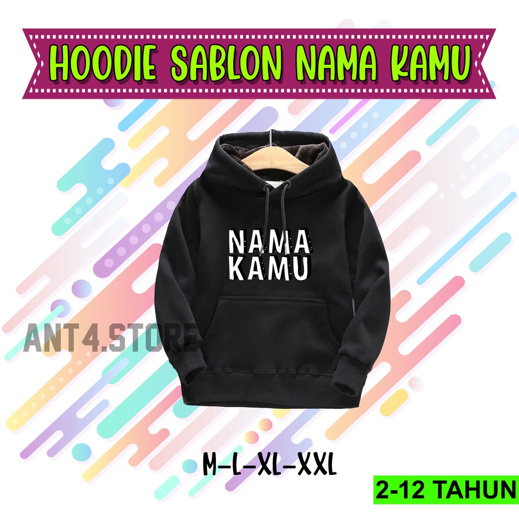 HOODIE ANAK USIA 2 - 12 TAHUN HODIE ANAK NAMA SENDIRI JAKET SWEATER REQUEST NAMA UNISEX