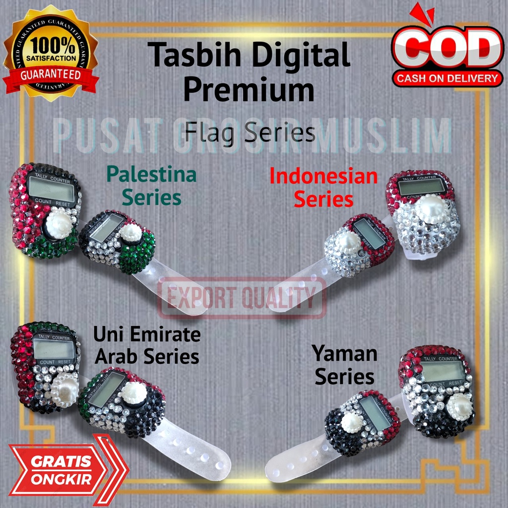 Tasbih Digital Premium Flag Indonesian Series Tasbih Hias Blink Diamond