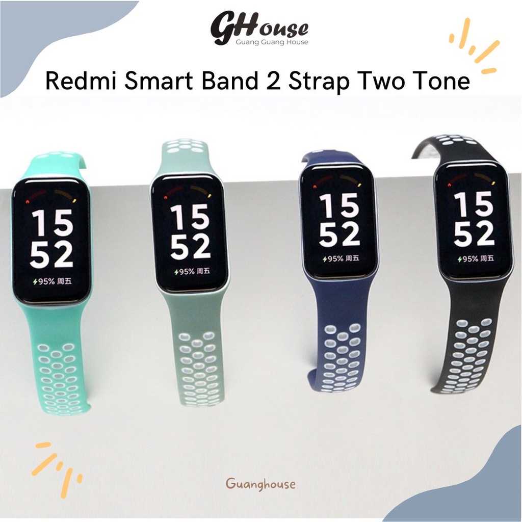 Strap Redmi Smart Band 2 Silicone Tali Jam Xiaomi Redmi Band 2 Two Tone Bahan Silikon Warna