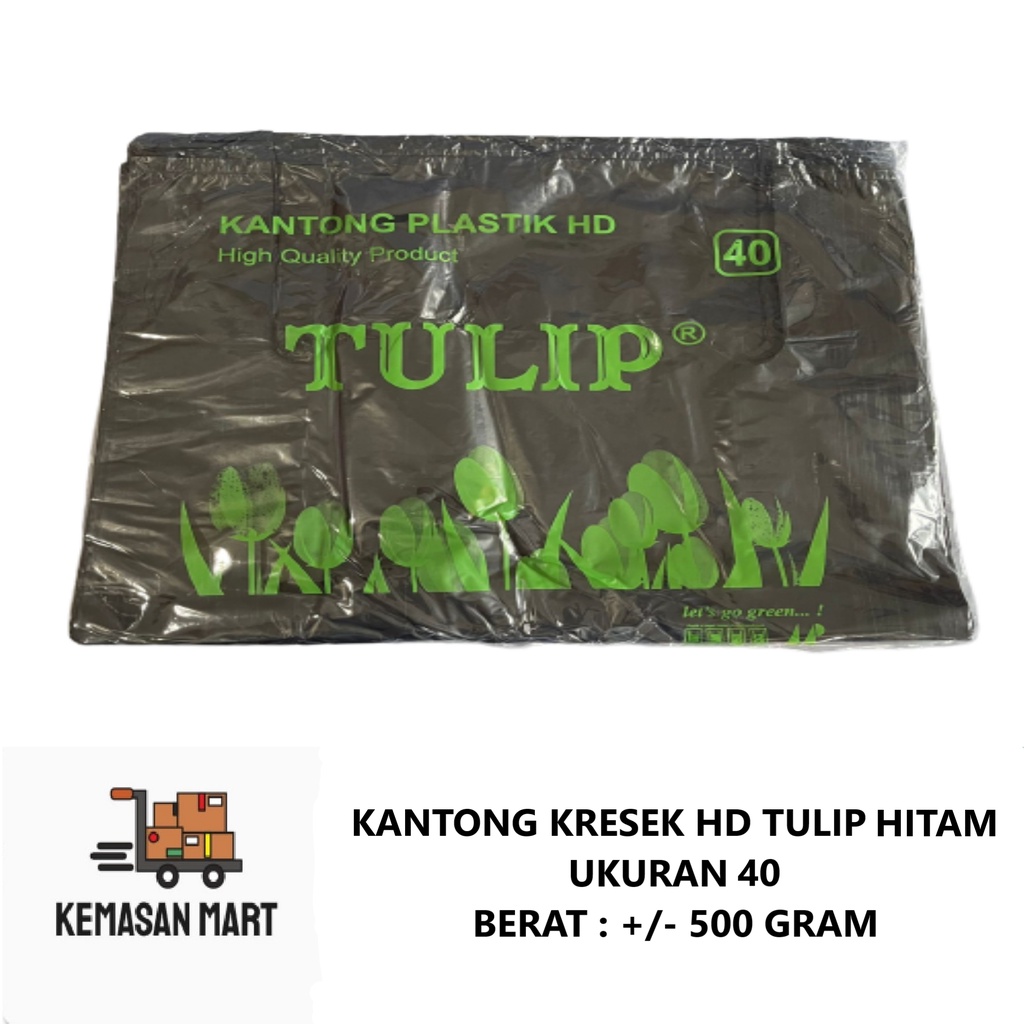 KANTONG KRESEK HD TULIP HITAM UKURAN 40 / KANTONG PLASTIK