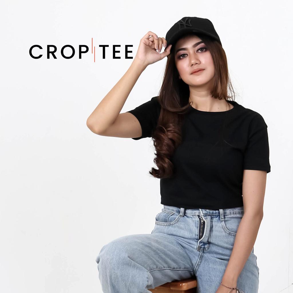 KAOS CROP TOP | KAOS CROP TOP WANITA | CROP TEE KAOS POLOS WANITA COTTON COMBED 24s