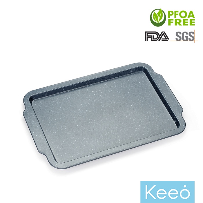 Keeo 40 cm Loyang Kue Anti Lengket Marble Coating Cookie Pan 40 x 27,5 x 1,8