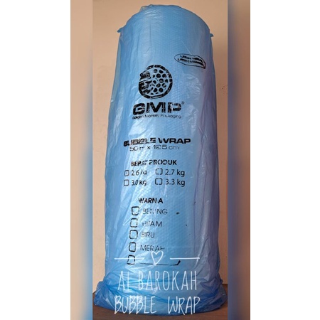 

BUBBLE WRAP MERK "GMP" MURAH TEREKONOMIS BERAT 2.6Kg UKURAN 125cm X 50M
