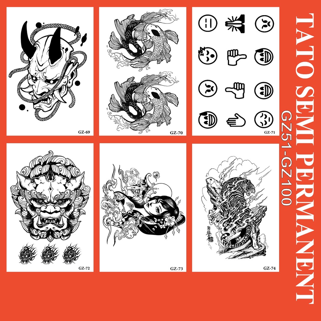 Stiker tato temporer semi permanen fruitink 121-150 uk 5x5 cm - favfashionable