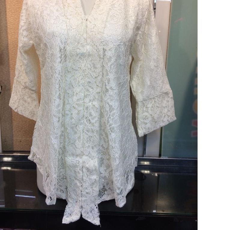 ✺ Kebaya Modern Atasan Floy Brukat Putih dan Lainnya ➵