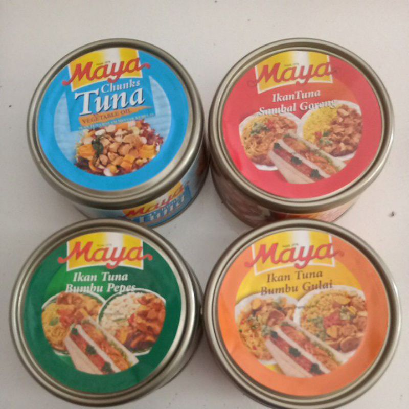 

maya ikan tuna vegetable oil kaleng/golden fish ikan tuna dalam minyak 185gram/ sambal goreng ikan tuna