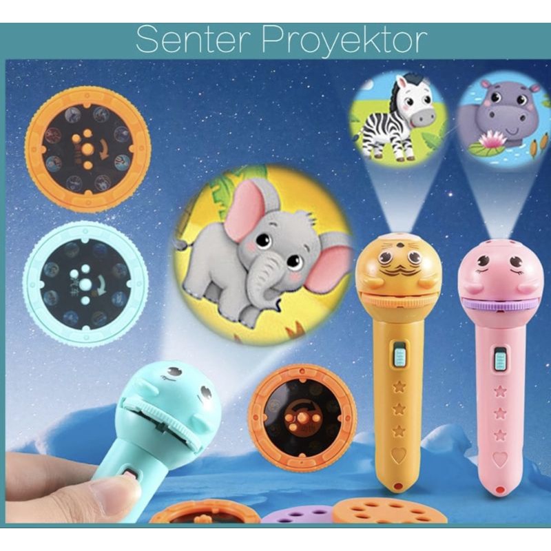 Mainan Anak Senter Proyektor 3 Piringan / Fun Flashlight / Mainan Proyektor Gambar /