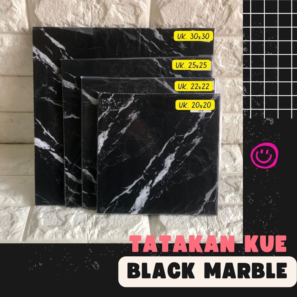 Tatakan Kue Black Marble (NICOLE)