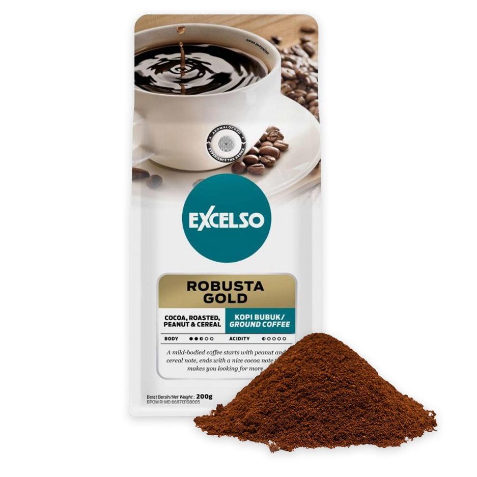 

(Terbaik) Excelso Kopi Robusta Gold Bubuk 200G