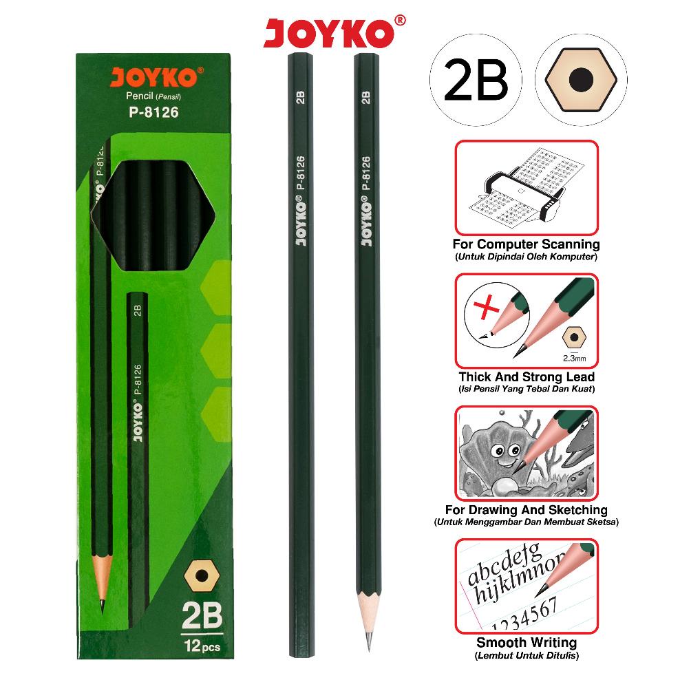 

4.4 Promo Brand Pensil Pencil Joyko P-8126 2B 1 Box 12 Pcs