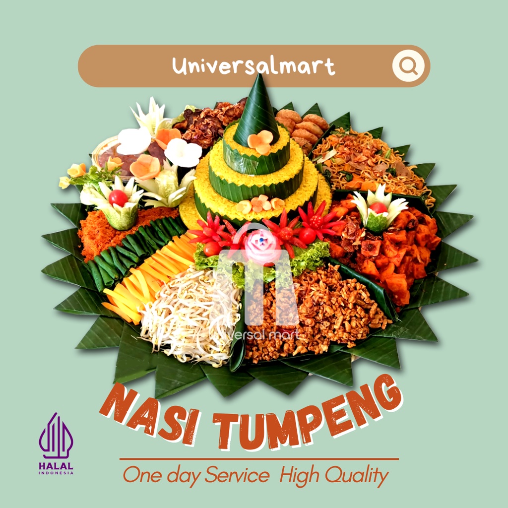 Nasi Tumpeng Kuning Porsi 5 orang sampai Porsi 30 Orang Paket Menu Lengkap