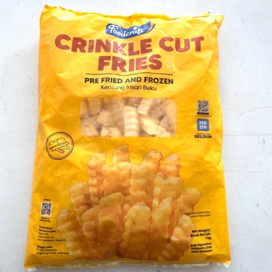 Foodcraft Crinkle Cut Fries / Kentang Crinkle Cut Beku 1 Kg