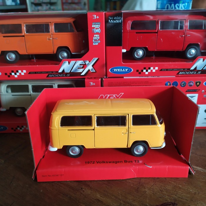 DIECAST MINIATUR MOBIL VW KOMBI T2 BUS 1972 KLASIK TERLARIS