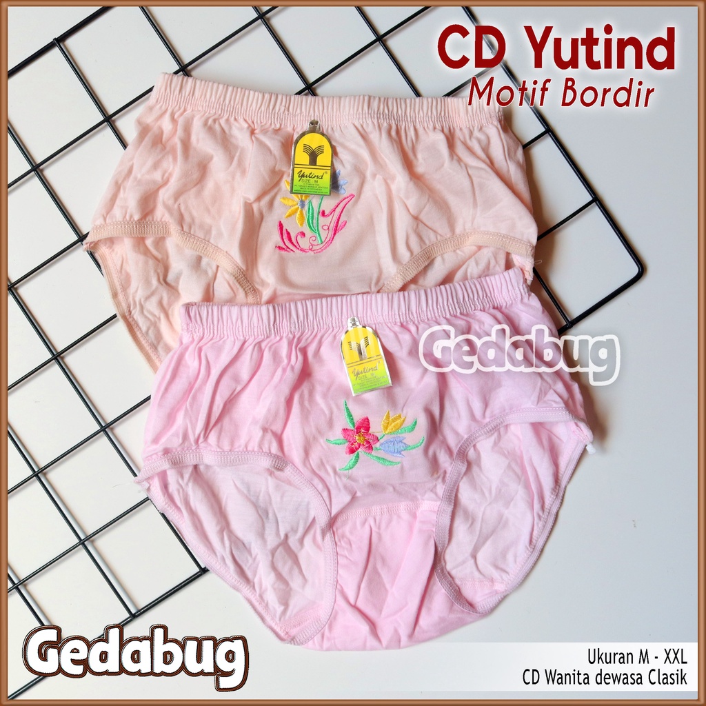 6 Pcs - CD Wanita YUTIND Bordir | Celana Dalam Wanita Dewasa Clasic | Gedabug