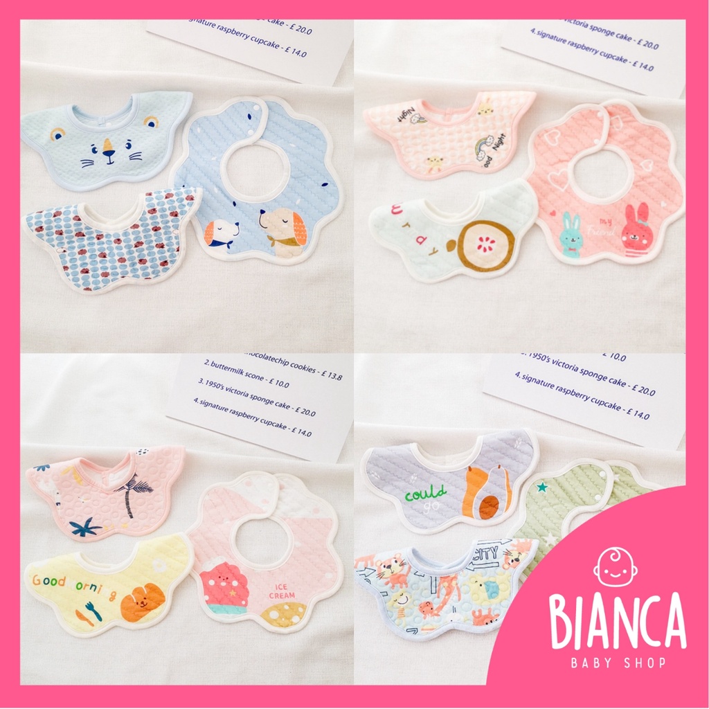 BIANCA - Bibs Anak / Celemek Anak Tadah Air Liur 3 IN 1 BLUE DOG SERIES