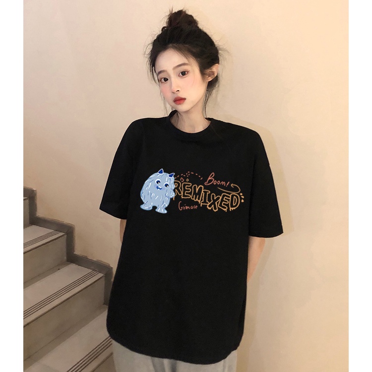 t shirt Hitam washed baju wanita kaos wanita kaos oversize atasan wanita t shirt pria lengan pendek kaos pakaian