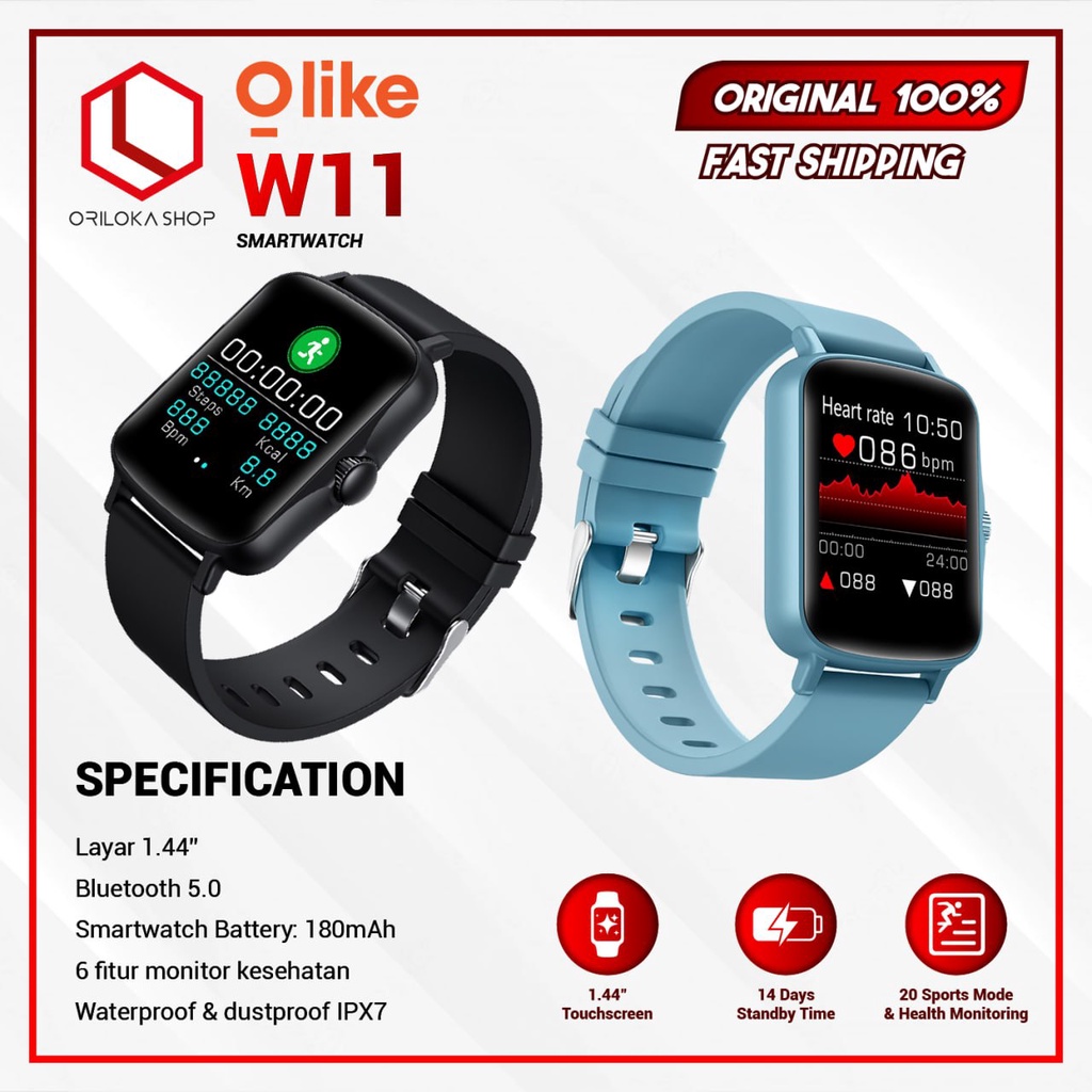 Olike Smartwatch W11 with Health Monitor - Multi Sport Mode