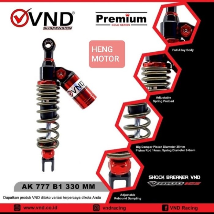 Shockbreaker VND AK 777 Tabung Atas Vario 125 150 -Shock VND Vario 125