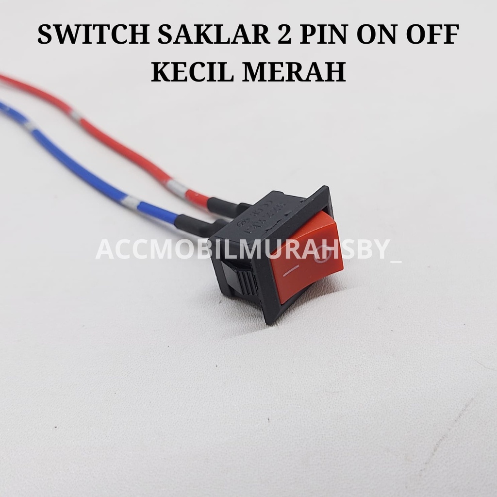 Saklar Power Switch Tombol ON OFF Mini Roker Rocker Besar 2 pin + kabel bintik