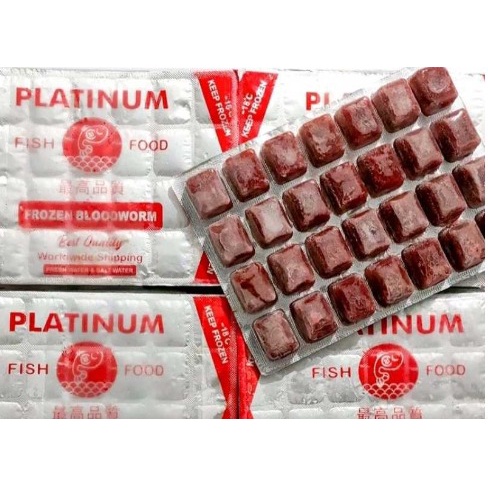 Cacing Beku bloodworm Padat Murah Makanan Ikan louhan discus 100gr