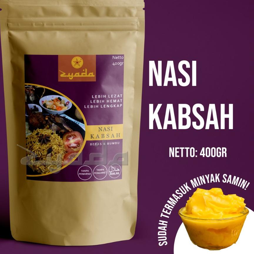 

◙ Nasi Kabsah Instan Zyada 400gr (4-5 Porsi) Beras Bumbu Kabsah Minyak Samin ✧