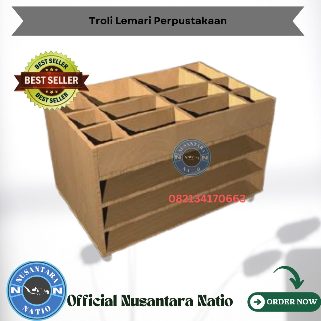 

Troli Lemari Perpustakaan ±100 x 60 x 80 cm