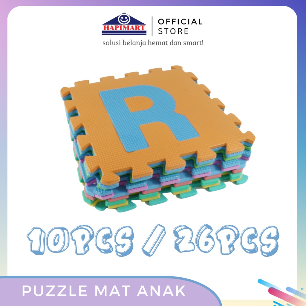 Puzzle Matras/Puzzle Mat/Mainan Puzzle Anak Huruf Angka Isi 10/26pcs