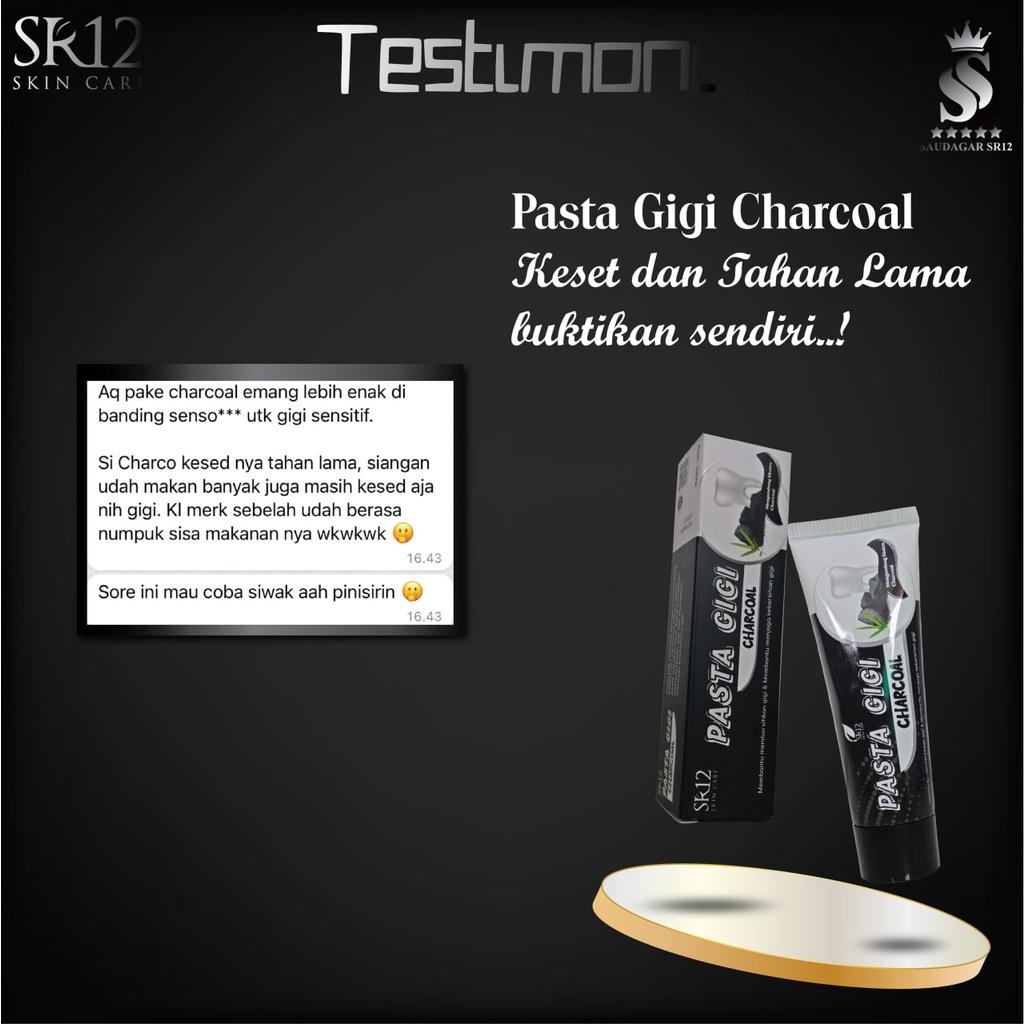 Sale Pasta gigi charcoal Sr12 Membersihkan gigi Memutihkan gigi Mencegah timbulnya plak gigi Bpom