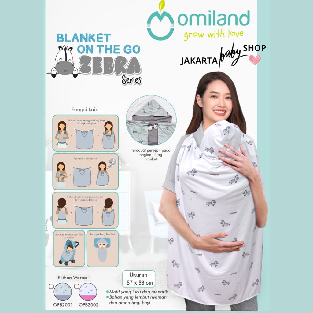 OMILAND BLANKET ON THE GO ZEBRA OPB20012