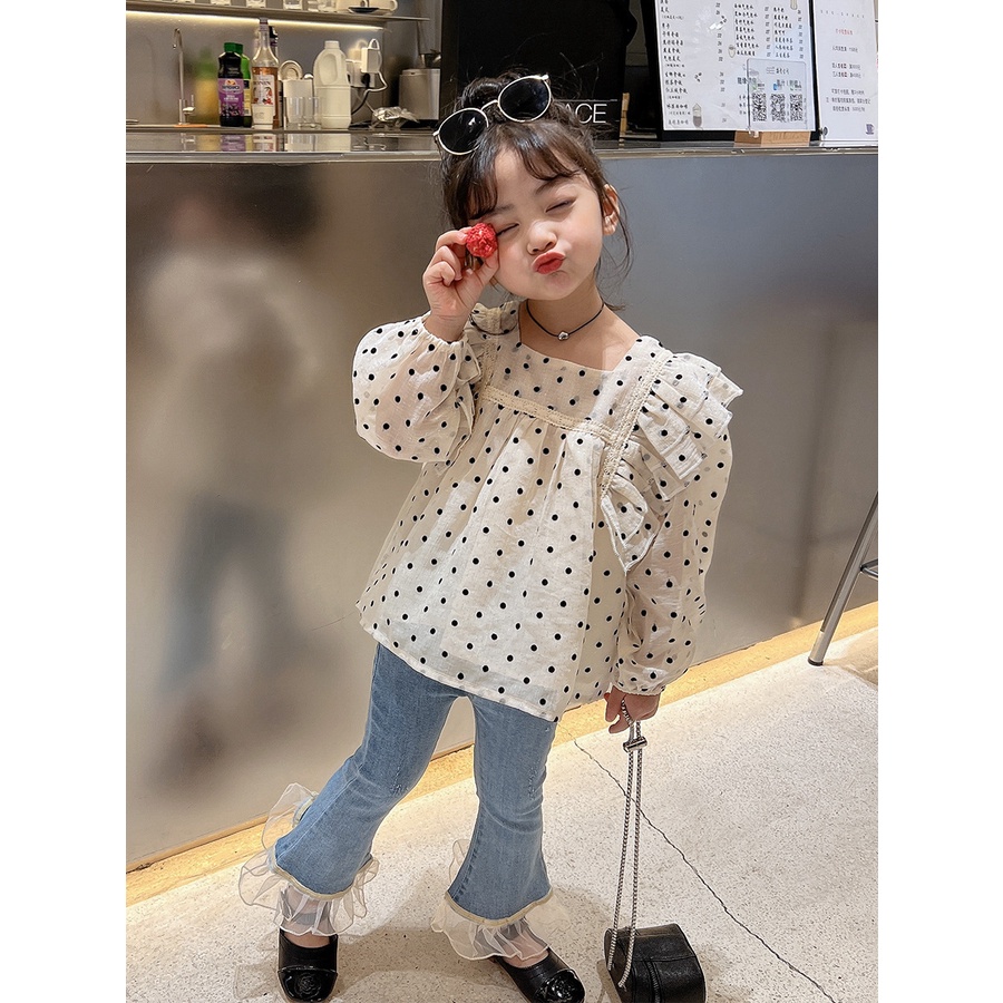 HappyOliver SET YURA POLKY EBV Baju Setelan Anak Perempuan Import Berkualitas