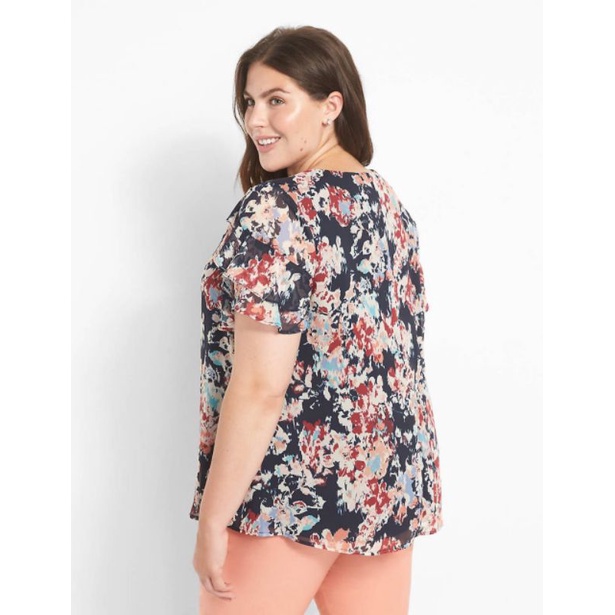 Lane Bryant fluter sleeve v neck blouse
