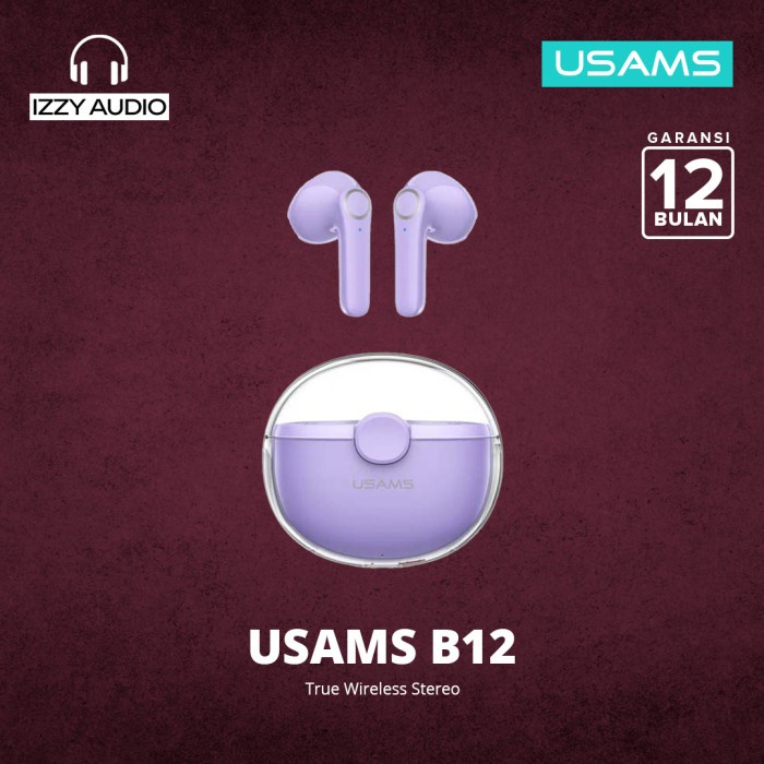 USAMS Original True Wireless Bluetooth Earphone TWS BU12 Stereo earphones Bass headset Sport gaming headphone type c macaron