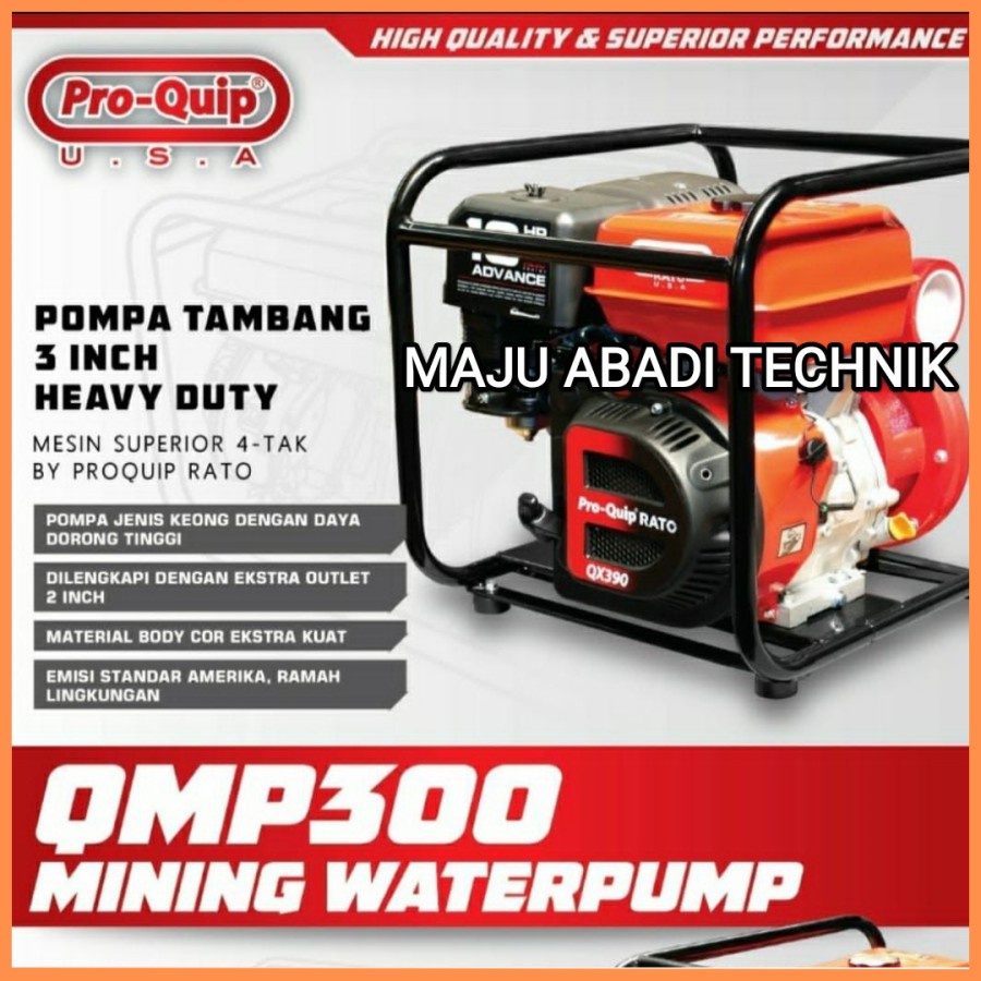 POMPA TAMBANG EMAS 3 INCH HEAVY DUTY PROQUIP QMP300 MINING WATERPUMP