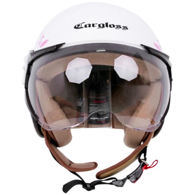 Cargloss Yrh Helm Hijab X Ayang Cempaka Helm Half Face - White