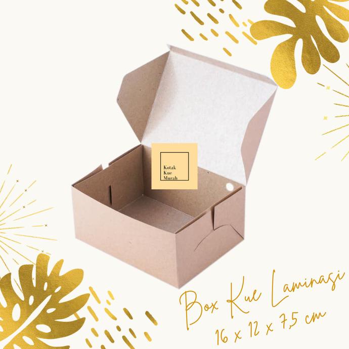 

Dus Kotak kue paperbox LAMINASI anti minyak anti air 16x12x7,5