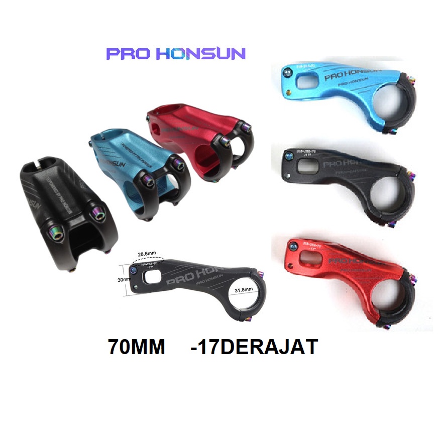 STEM HONSUN PRO 70 mm 7 CM 17 DEGREE 31.8 mm Alloy CNC 7075  MTB XC AM rb road balap not funn kore r